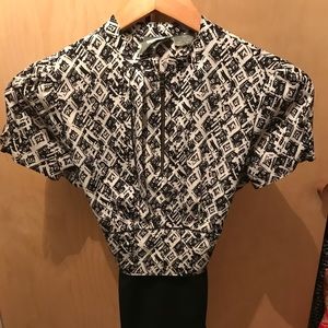 Anthro Girls From Savoy Tie-Back Peplum Top